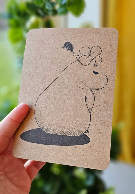 Card - Grumpy, the cranky capybara