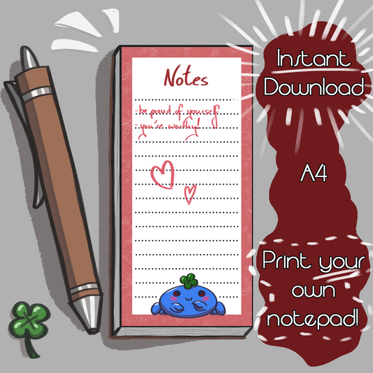 Instant download: Notepad design "Namu" incl. tutorial